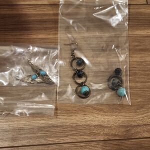 Turquoise and Silver Earrings Set